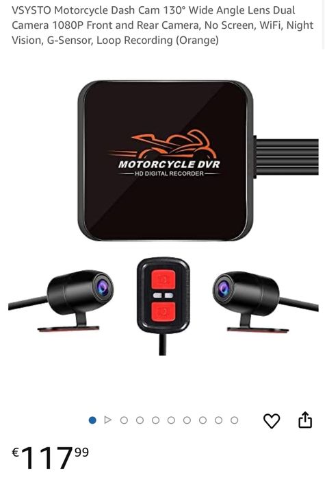 Camera dubla 1080P motocicleta, unghi 130 grade, nocturna, senzor G