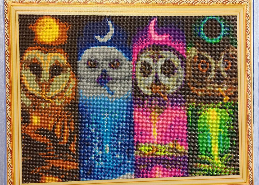 Картина "Сова". Алмазная мозайка.