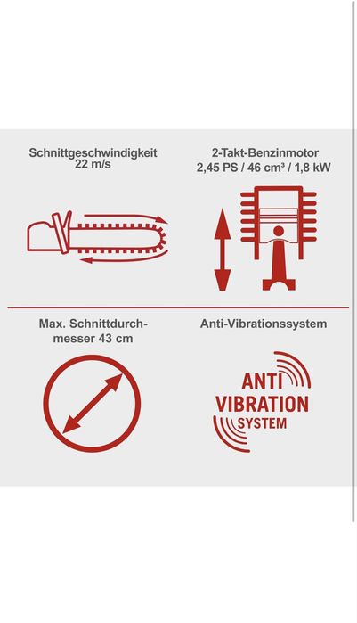 Бензинов верижен трион/Резачка за дърва- нов Scheppach PCS46 2.4 кс