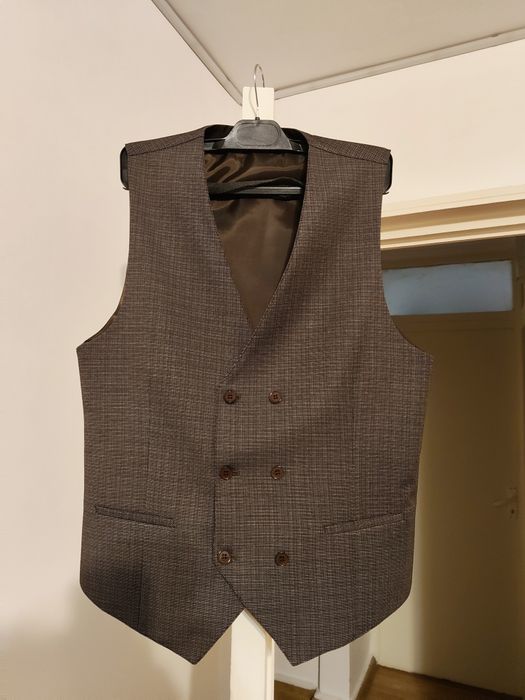 Costum bărbați, 3 piese, gri, mărimea 48
