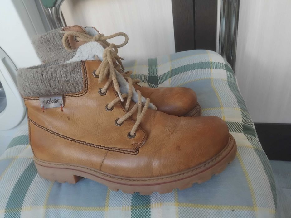 RIEKER 100% оригинални ботуши естествена кожа (стават за сняг и киша)