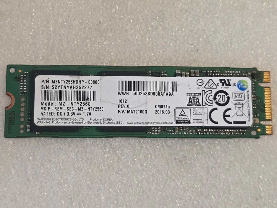 Solid-State Drive SSD Samsung 256GB M.2 2280 SATA III 6Gbps MZ-NTY2560