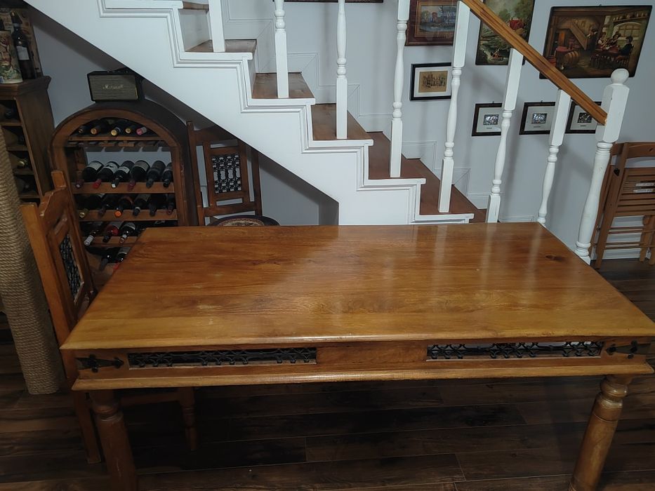 Vand masa living lemn masiv si fier forjat Indiana