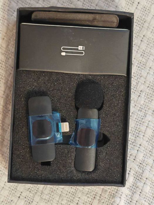 Безжичен микрофон с клипс за смартфон, айфон, лаптоп, подкаст, влог