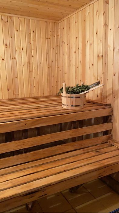 Баня на дровах с бассейном