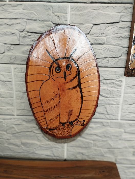 Tablouri pirogravate cu diferite imagini