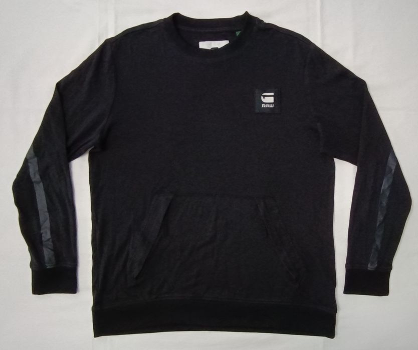 G-STAR RAW Box Logo Pocket оригинално горнище L памучна черна блуза
