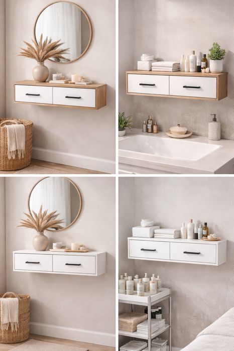 Навесная тумба консоль 2 ящиков хорошо выбор