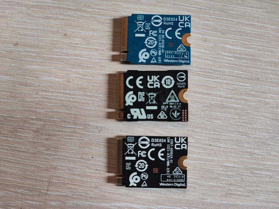 NVMe SSD 512GB Gen3 x4 и Gen4 x4 (Micron, WD, Samsung)