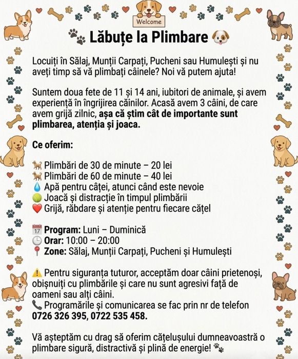 Scoatem catelusii la plimbare