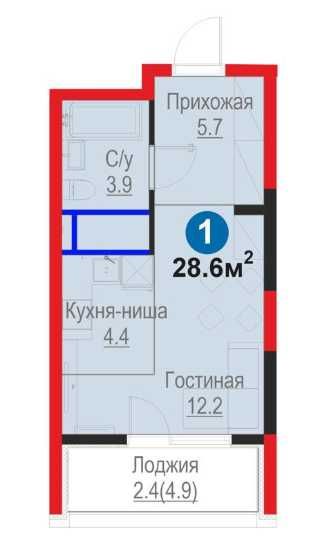 1 комнатная 28.6 м2 у метро с ПВ-6 253у.е./ежемес по 4,7 млн сум  (KS)