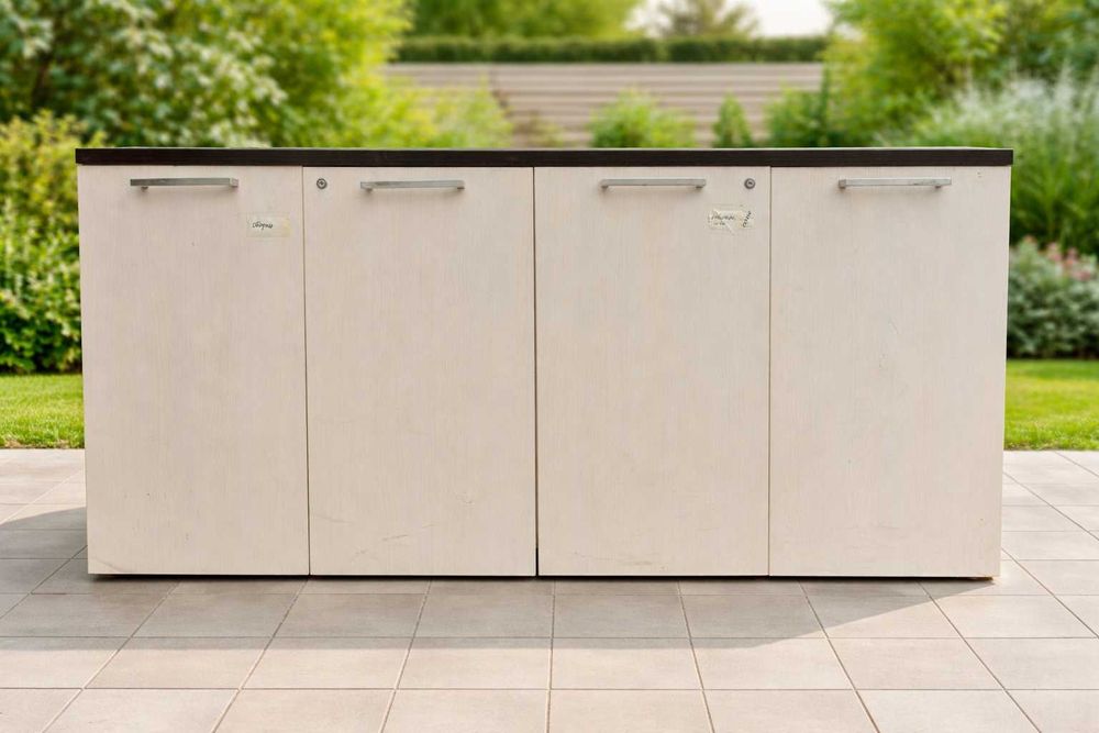 Тумба-шкаф с полками и дверцами