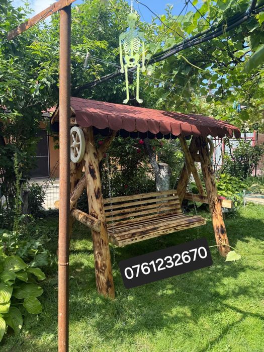Mobilier rustic pentru gradina din lemn masiv