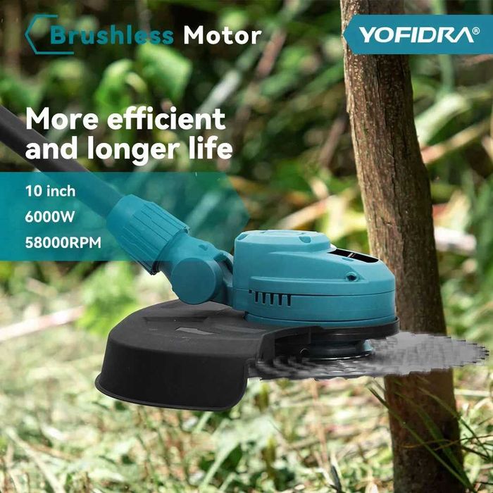 YOFIDRA 10-инчова електрическа косачка за трева 6000W 58000 об/мин