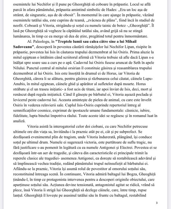 Comentarii Limba si Literatura Romana Bacalaureat- Nota 10