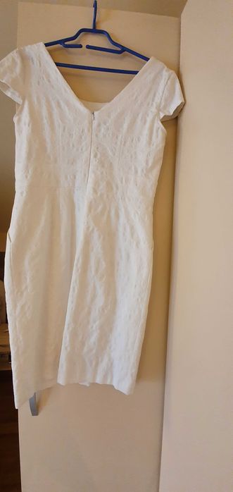 Rochie alba brocart Mizar