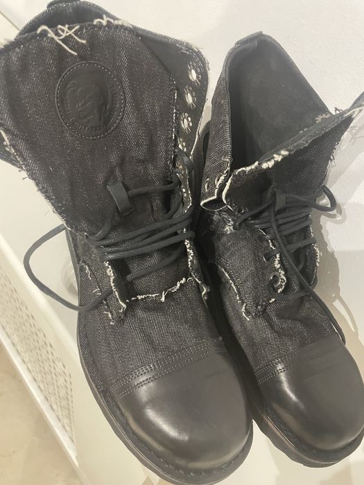 Ghete piele + denim noi