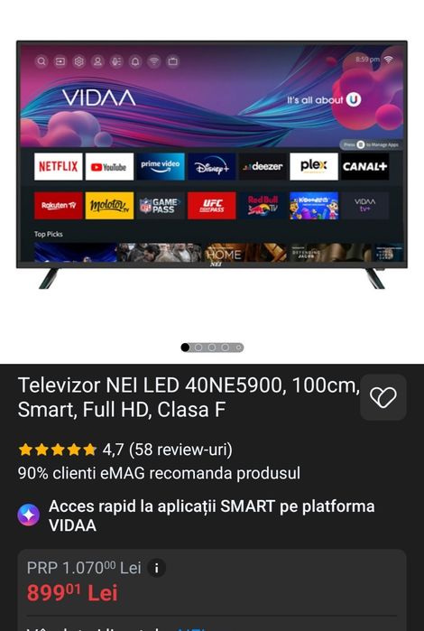 Smart Tv Nei - diagonala 40
