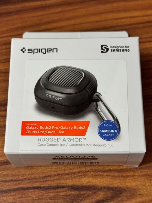 Căști Samsung Galaxy Buds 2 Pro + Husă Spigen Rugged Armor Matte Black