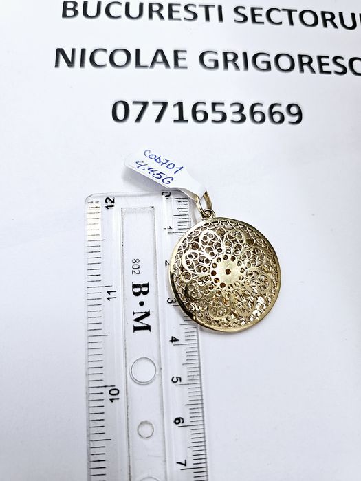 Vand pandantiv din aur 14 k 4.45 g cod 701