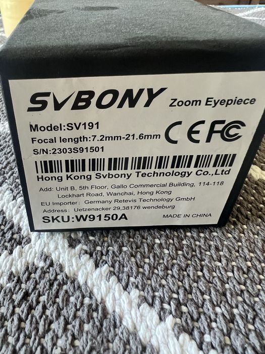 Ocular Telescop Zoom Svbony SV191 7.2-21.6 mm