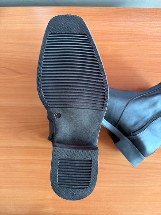 Мъжки кожени боти с цип – черни, номер 44