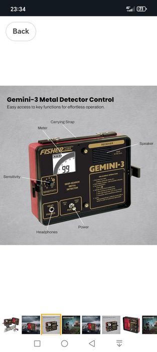 Metalloiskatel Fisher Gemini 3