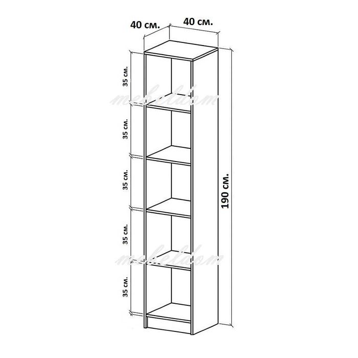 Гардероб еднокрилен с 4 рафта(код-4604)
