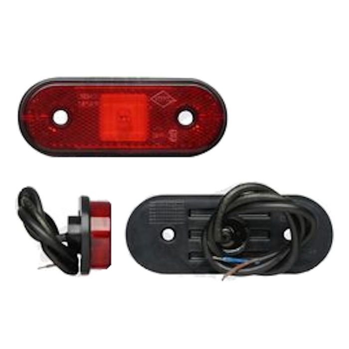 Lampa gabarit auto BestAutoVest 12/24V ovala Rosie cu led, 120x67mm, 1 buc