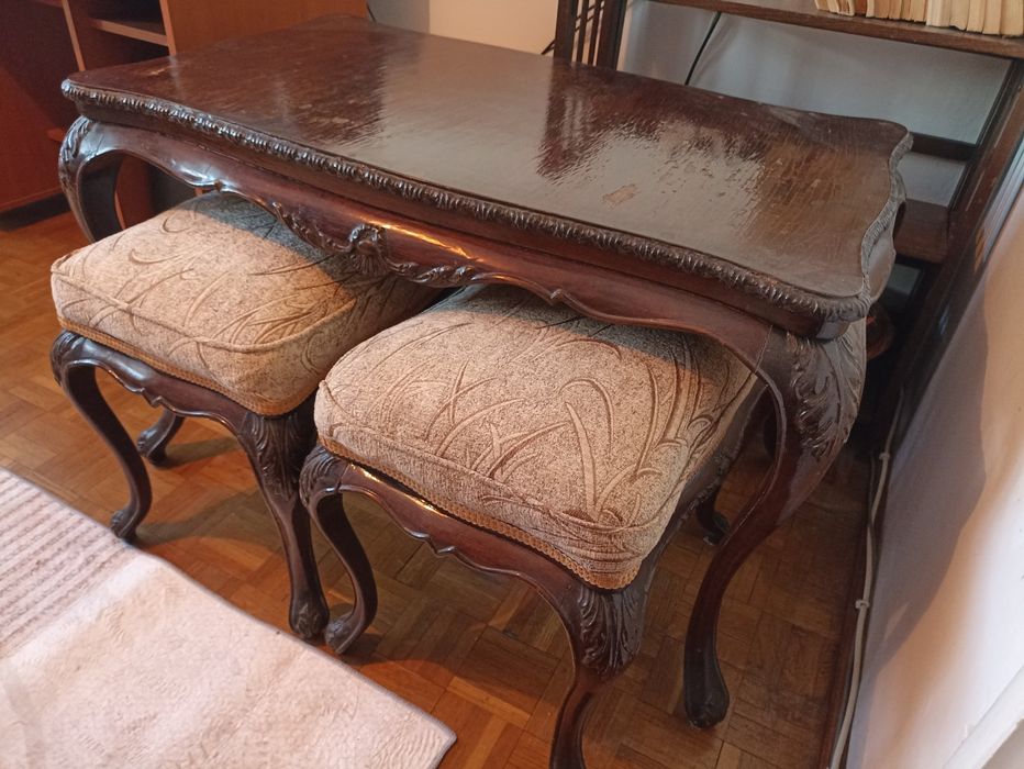 Masuta tabureti lemn trandafir