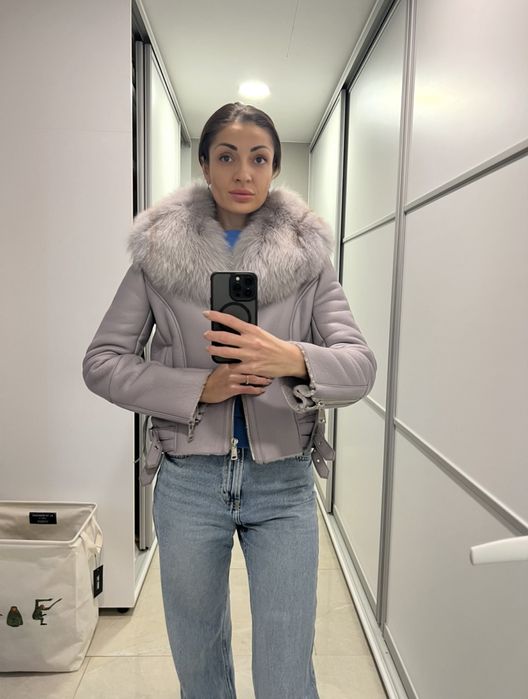 Палтенце със естествен косъм