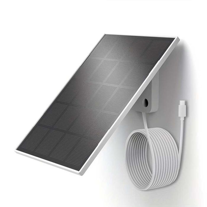6W 5V Соларен панел с USB-C за охранителни камери, телефони и външни батерии + стойка