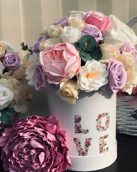 подарочные коробки с мыльными цветами