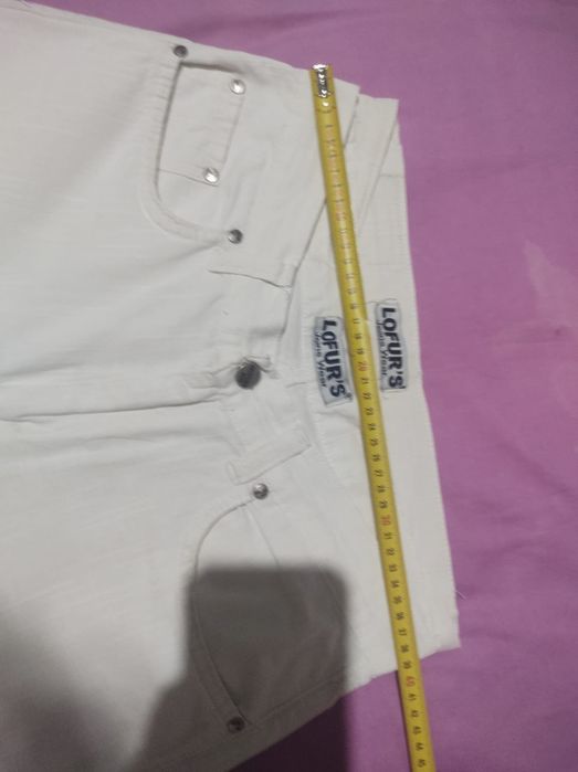 2 pereche Pantaloni albi bumbac de vara bărbați