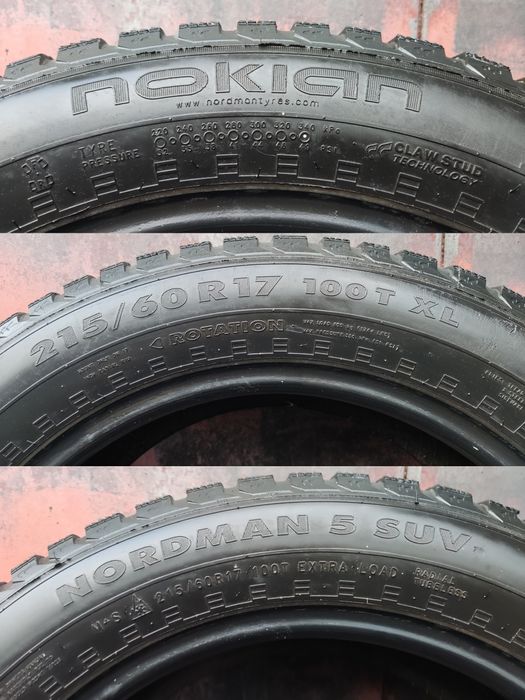 2бр. зимни гуми 215/60/17 Nokian SUV, XL подсилени 
dot21
6.8мм
Добро