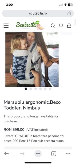 SSC Ergonomic -BECO Toddler-Nimbus 9-27kg