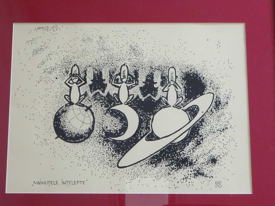 Tablou Ion Popescu Gopo ‘maimutele intelepte’| tus