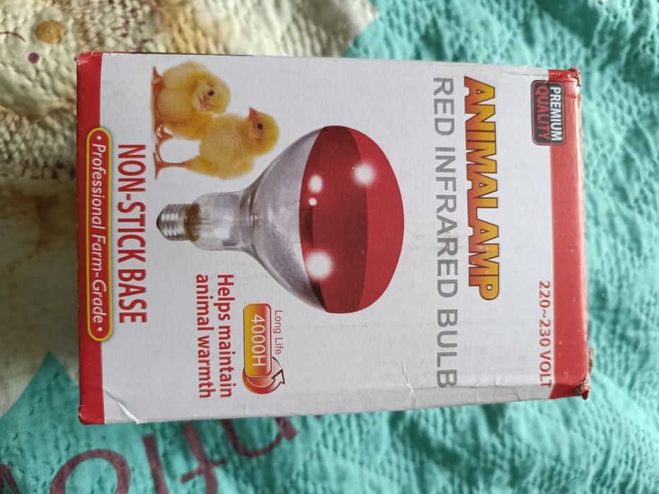 Лампы для обогрева цыплят красные