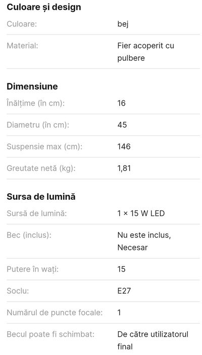 Lampa Lindby suspendată Elover, bej, Ø 45 cm, metal