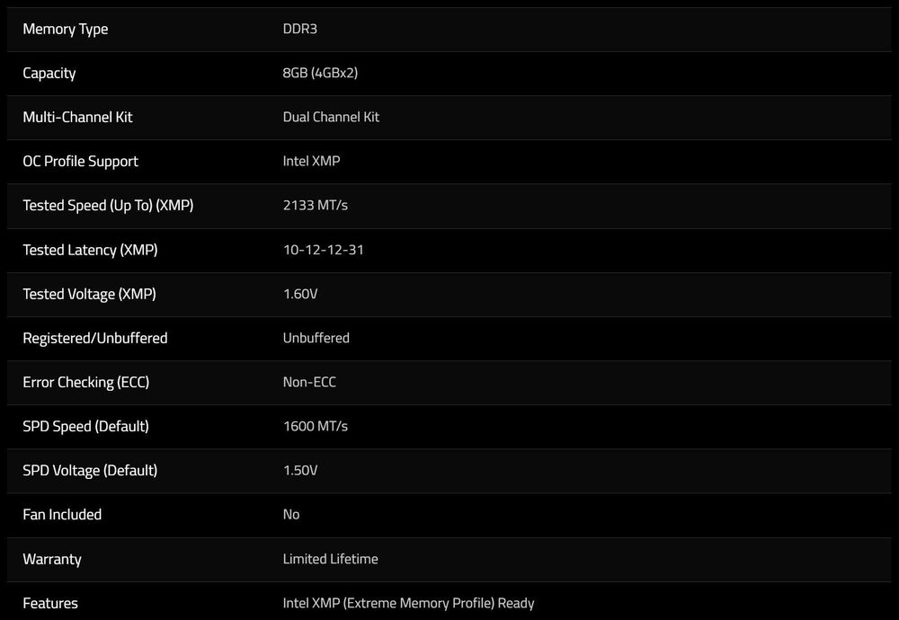 RAM 16GB 4x4gb G.Skill RipjawsX DDR3 2133Mhz