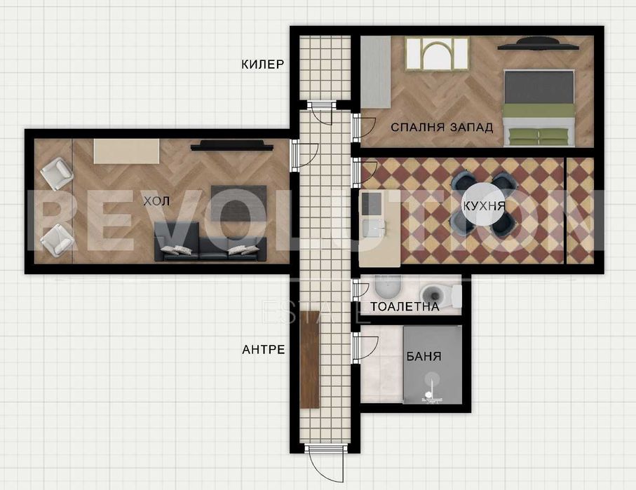 Двустаен апартамент в ж.к. Изток