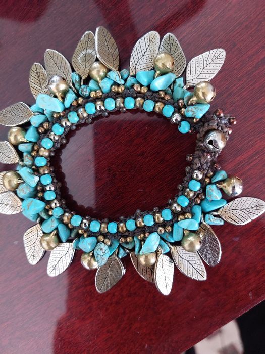 Bratara tailandeza hand made cu turcoaze naturale