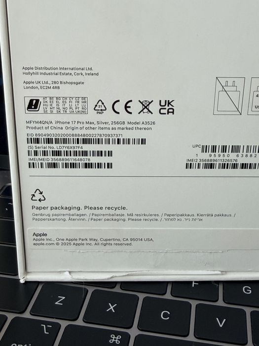 Iphone 17 Pro Max 256GB Silver