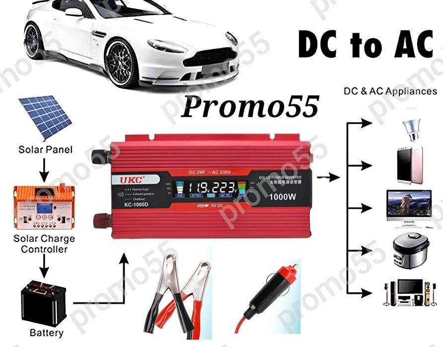 Качествен инвертор UKC 500w 1000w 2000w 4000w 12V 220V/ 24V 220V