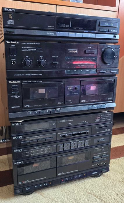 Linie audio vintage Technics si Sony piese decor living - pentru piese sau reparare