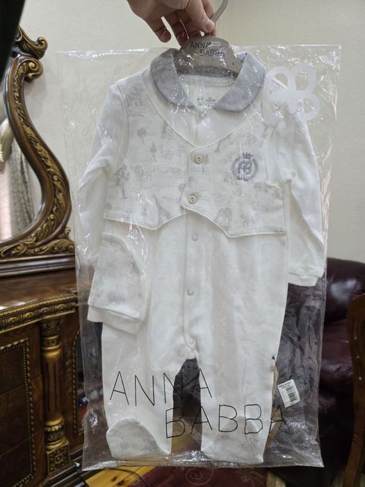 Anna Babba комплект слип + плед белый для младенцев 6-9 месяцев