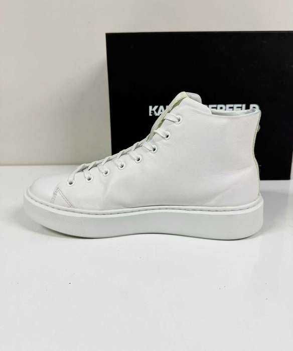 KARL LAGERFELD High-Top White Platform KL Logo (Като Нови) – Размер 44 (28.5 см стелка)