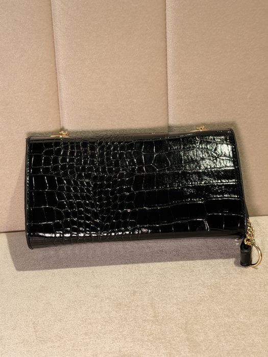 Gentuță Yves Saint Laurent- neagră/ivoar(piele croco)