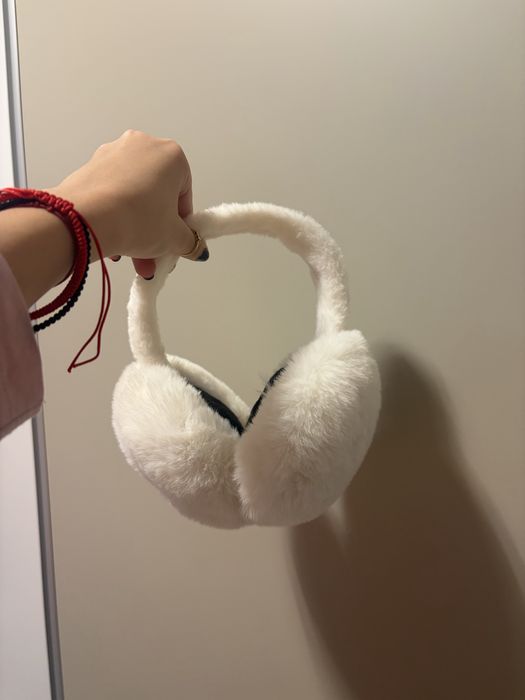 Căști de urechi pentru iarna unisex,captusite cu blană albă