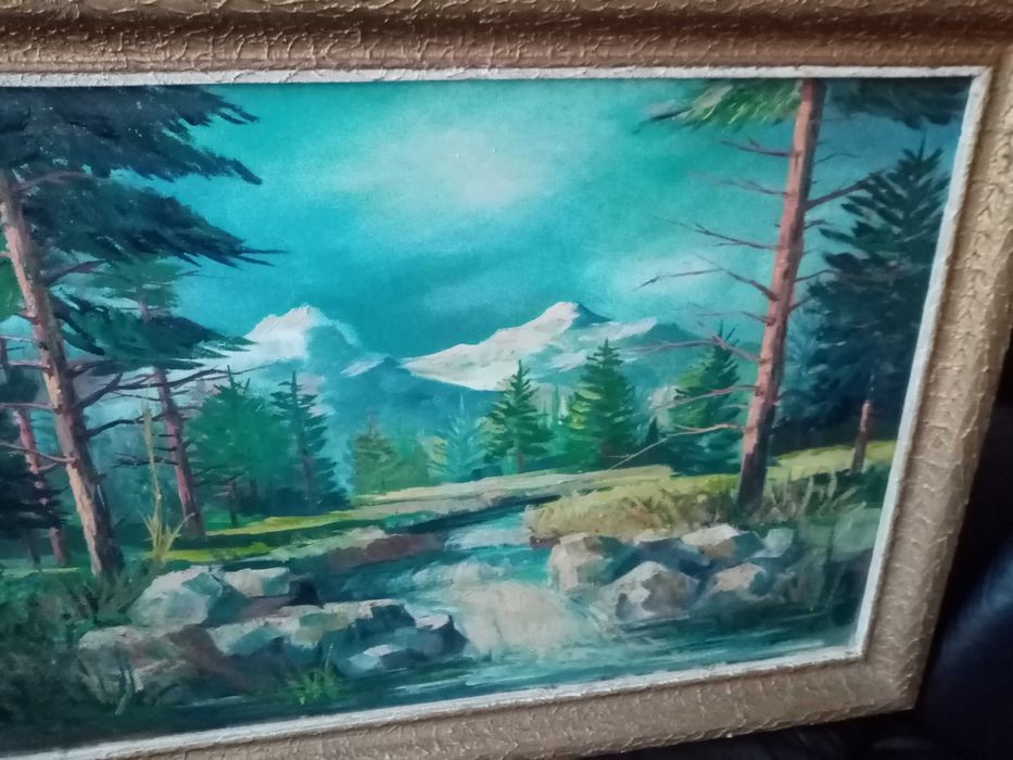 Стара голяма картина масло на платно 95/65